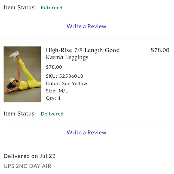 Yellow Free People good karma 7/8 leggings - Picture 8 of 10